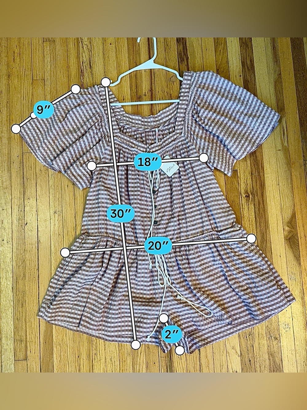 Free People Country Line Plaid Romper - Picture 6 of 9
